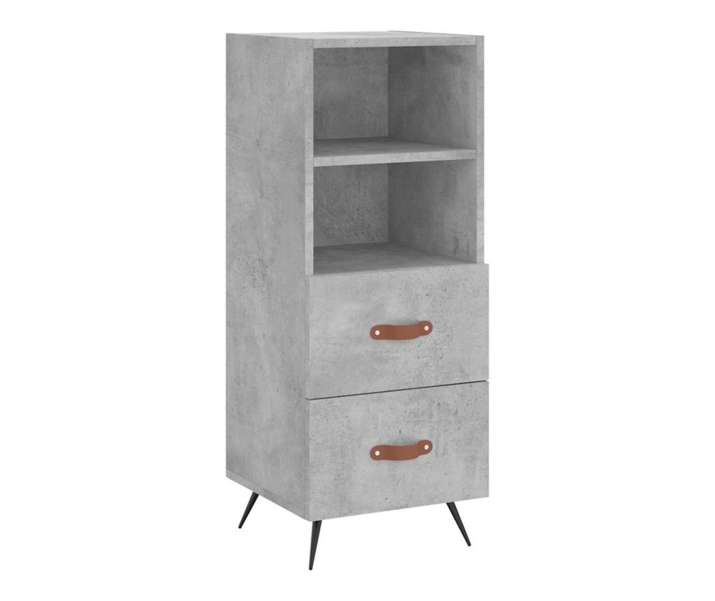 Visoki ormarić, betonsko siva, 34,5x34x180 cm, konstruirano drvo - 5