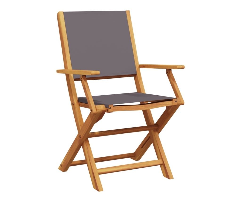 3dílný bistro set antracitový textil a masivní dřevo - 3