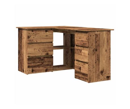 Kutni radni stol staro drvo 145x100x76 cm konstruirano drvo