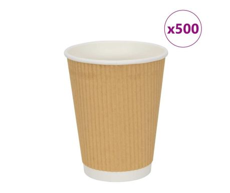 papirnate šalice za kavu 500 kom 12 oz 300 ml smeđe
