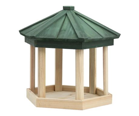 Хранилка за птици, осмоъгълна, чам масив, 33x30 см