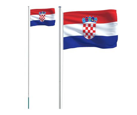 Hrvatska zastava i jarbol 6,08 m aluminijski