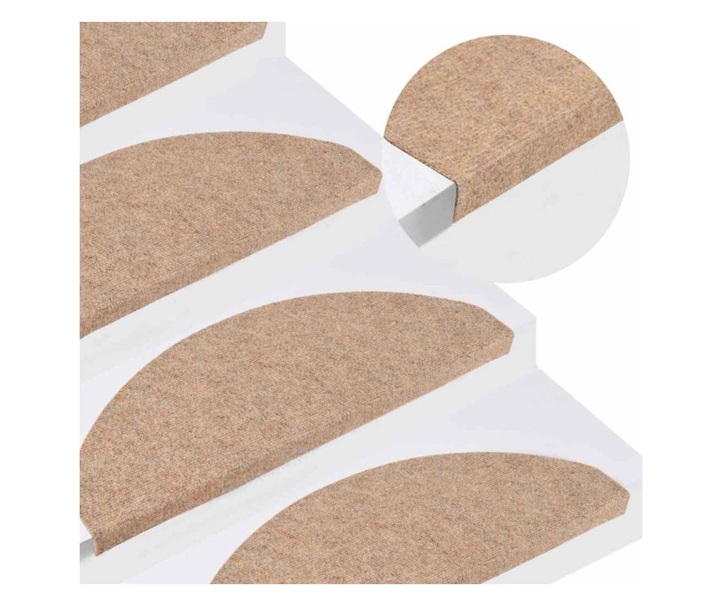Samolepicí nášlapy na schody 10 ks béžové 65x22,5x3,5 cm - 2