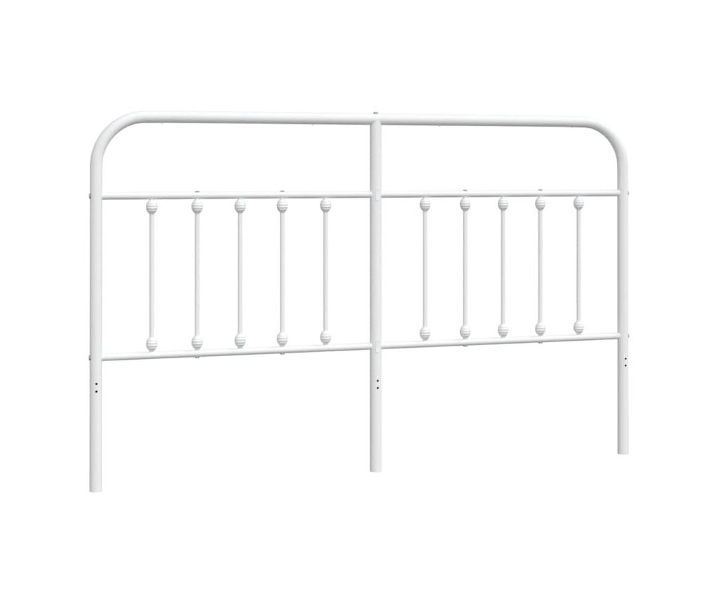 Okvir za krevet od metala, bijeli, 160 cm - 2