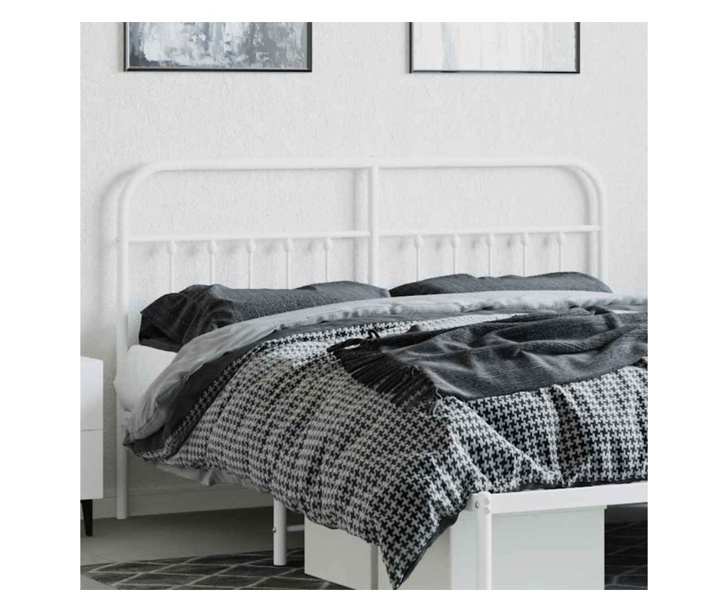 Okvir za krevet od metala, bijeli, 160 cm - 3