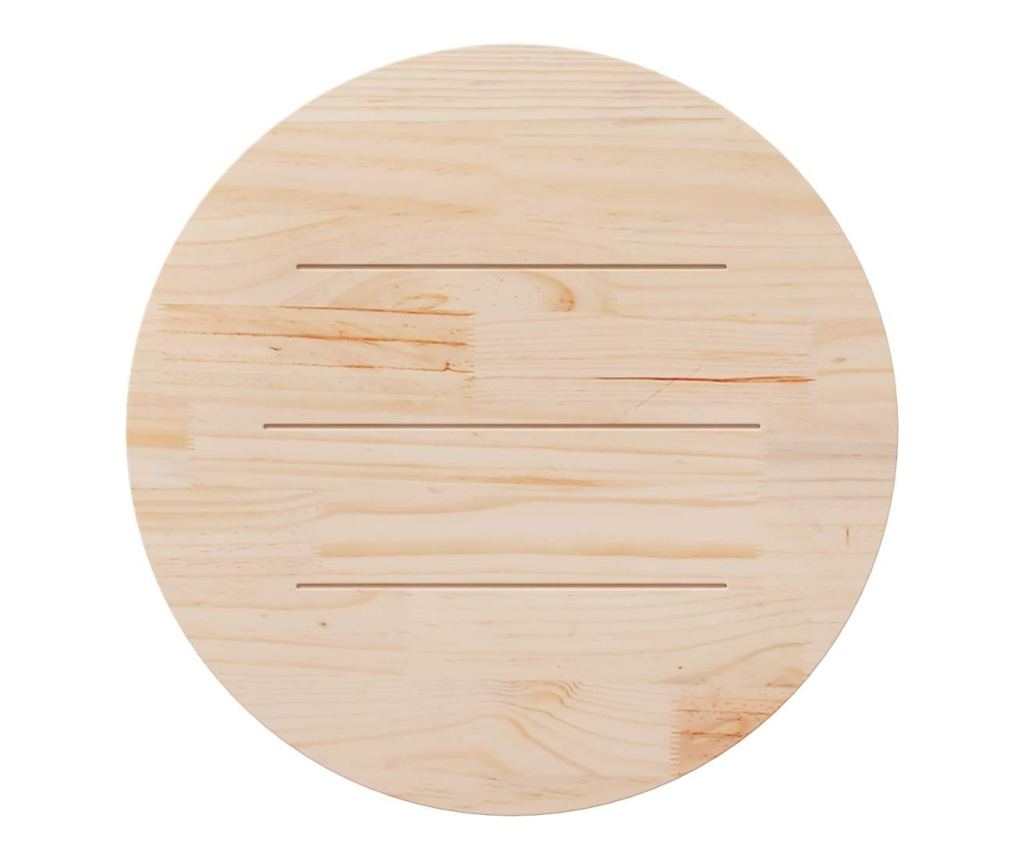 Stolní deska kulatá voskově hnědá Ø80 x 2,5 cm masivní borovice - 5