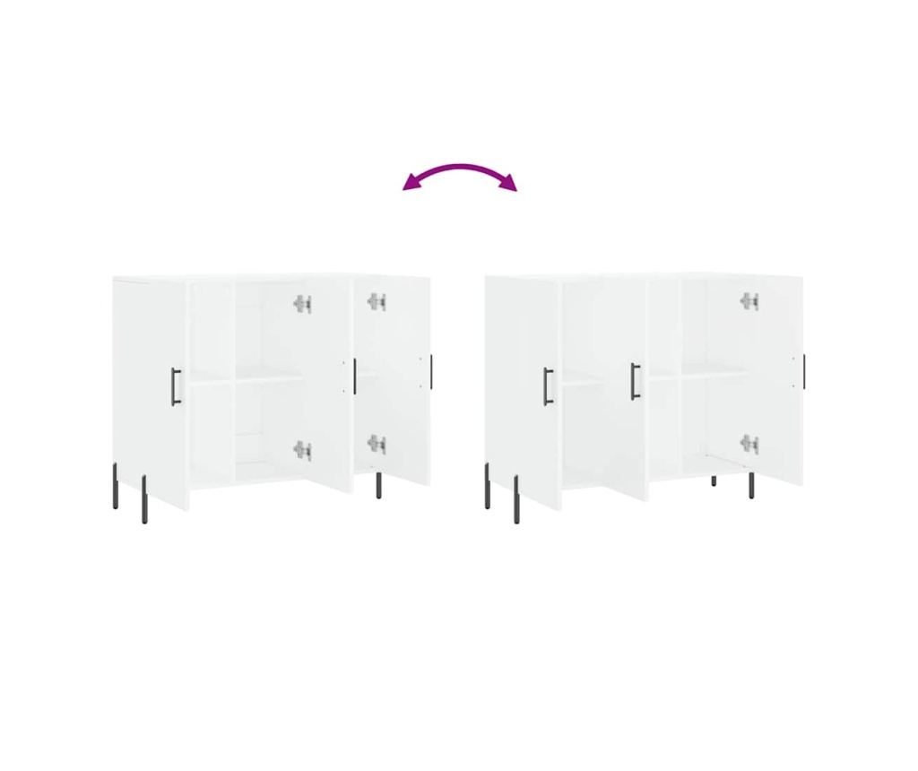 Ormarić za posluživanje, bijeli, 90x34x80 cm, kompozitno drvo - 9