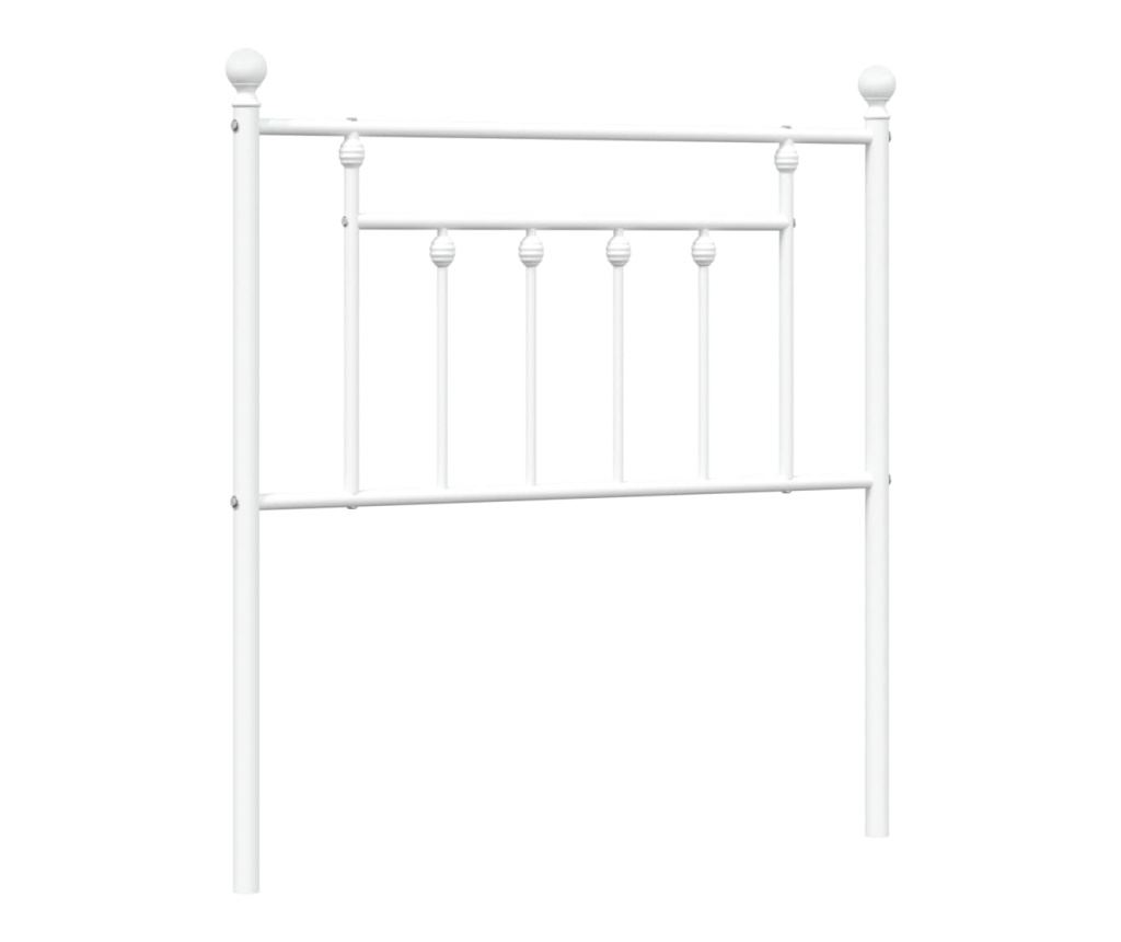 Metalni uzglavlje za krevet, bijelo, 80 cm - 2