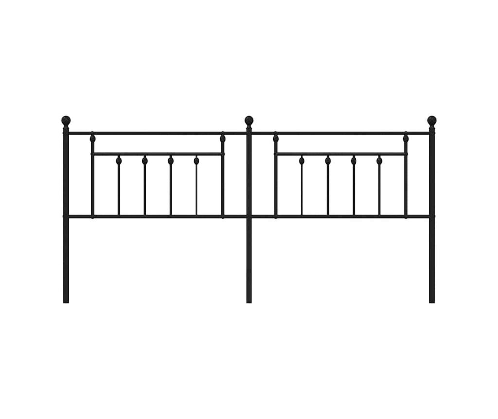 Okvir za krevet s uzglavljem, crni, 200 cm - 4