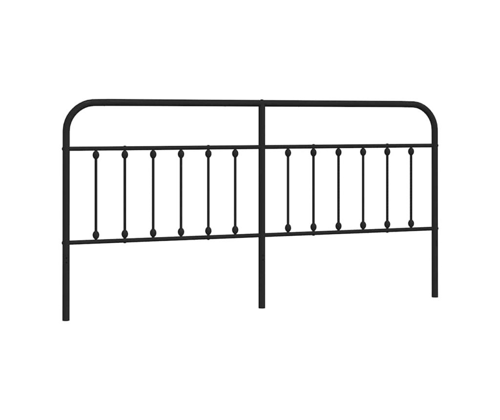 Metalni uzglavlje, crno, 200 cm - 2