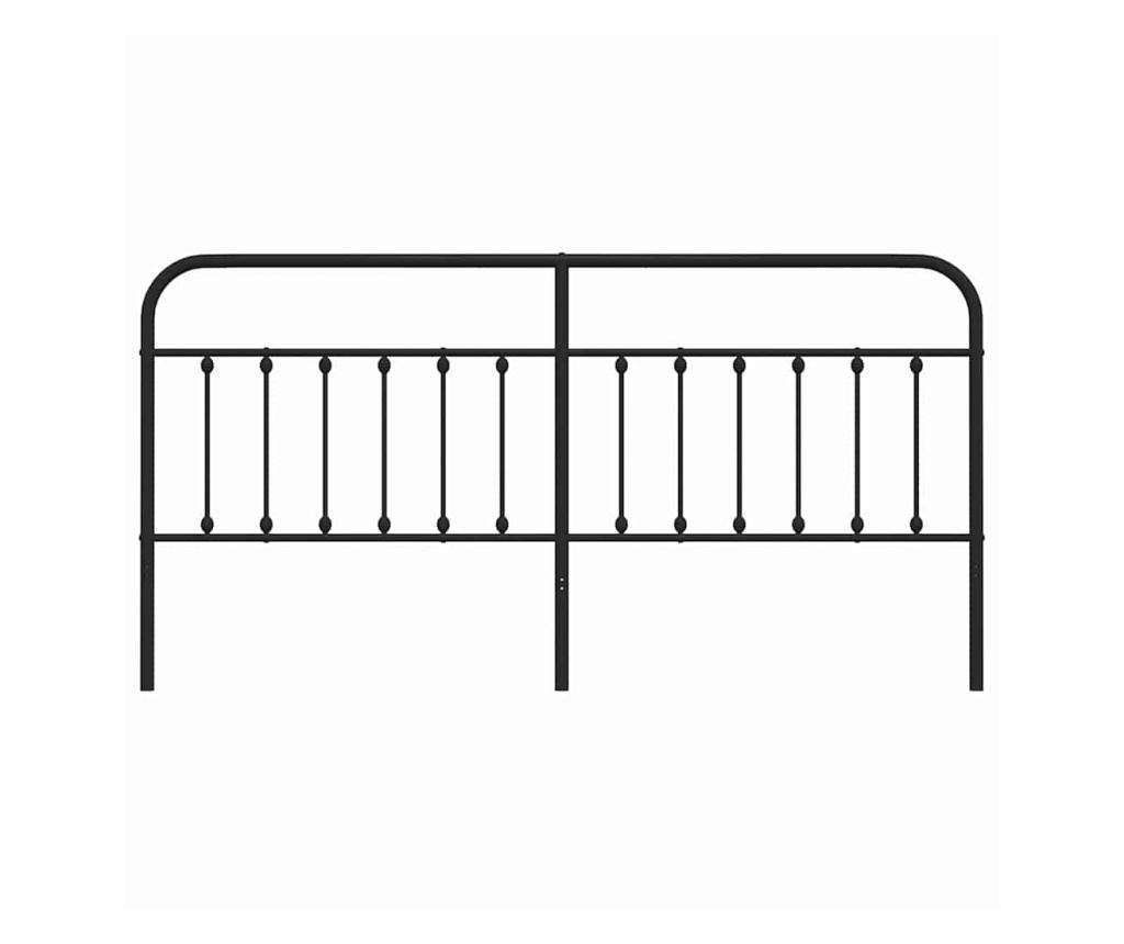 Metalni uzglavlje, crno, 200 cm - 4