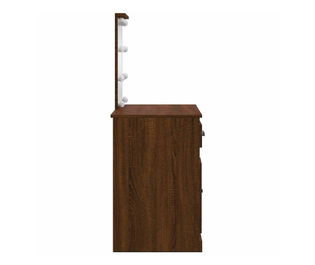 Toaletní stolek s LED osvětlením hnědý dub 90 x 42 x 132,5 cm - 6