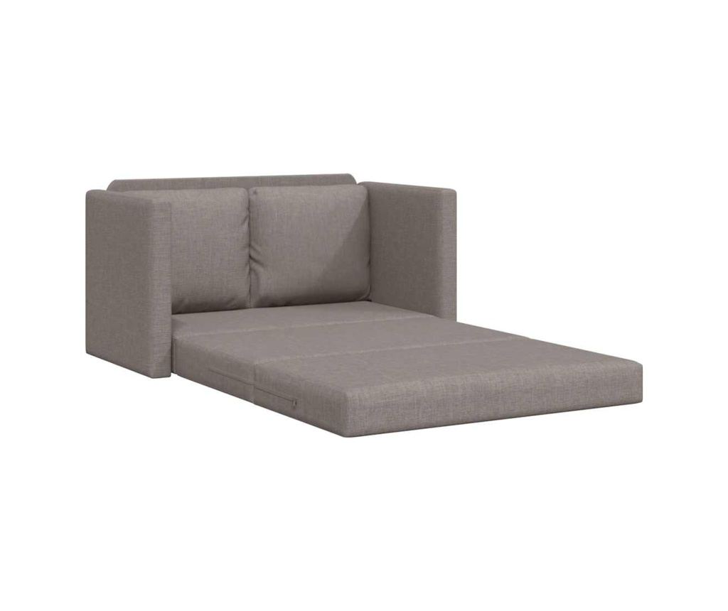 Podlahová rozkládací pohovka 2 v 1 taupe 112x174x55 cm textil - 4