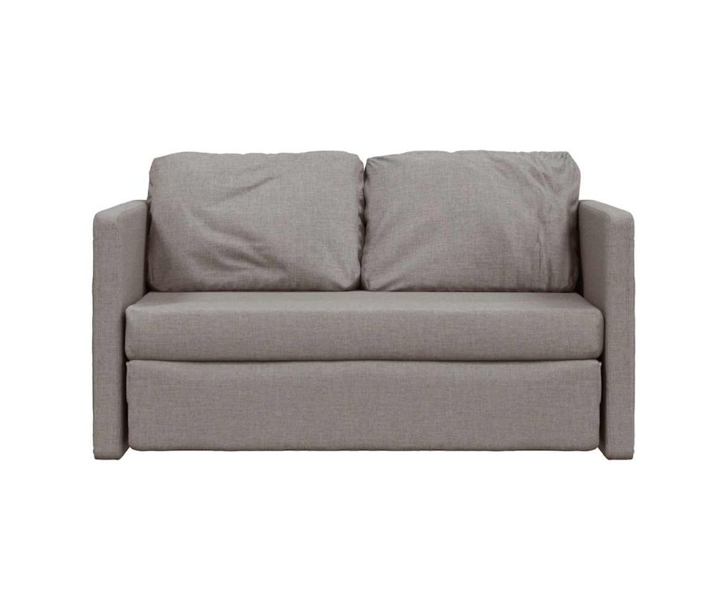 Podlahová rozkládací pohovka 2 v 1 taupe 112x174x55 cm textil - 5