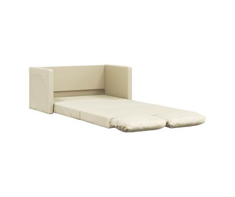 Podni kauč na razvlačenje 2-u-1 krem 112x174x55 cm umjetna koža