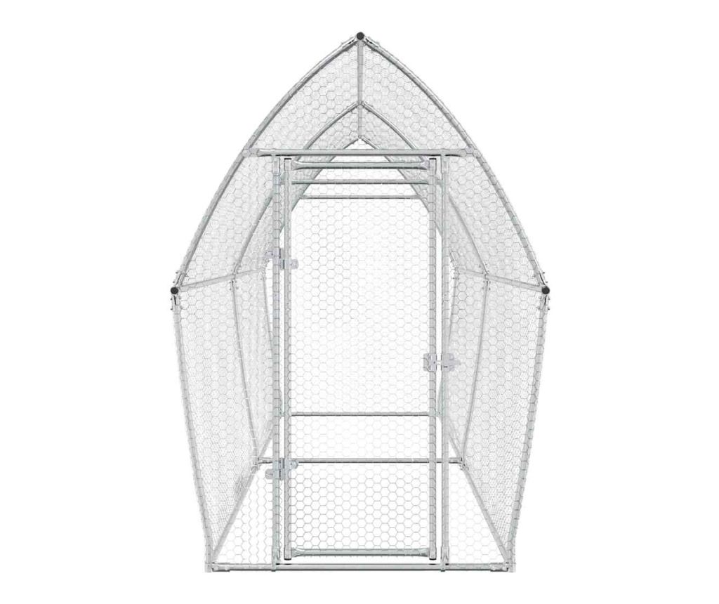 Klec pro kuřata stříbrná 400 x 105 x 182 cm pozinkovaná ocel - 4