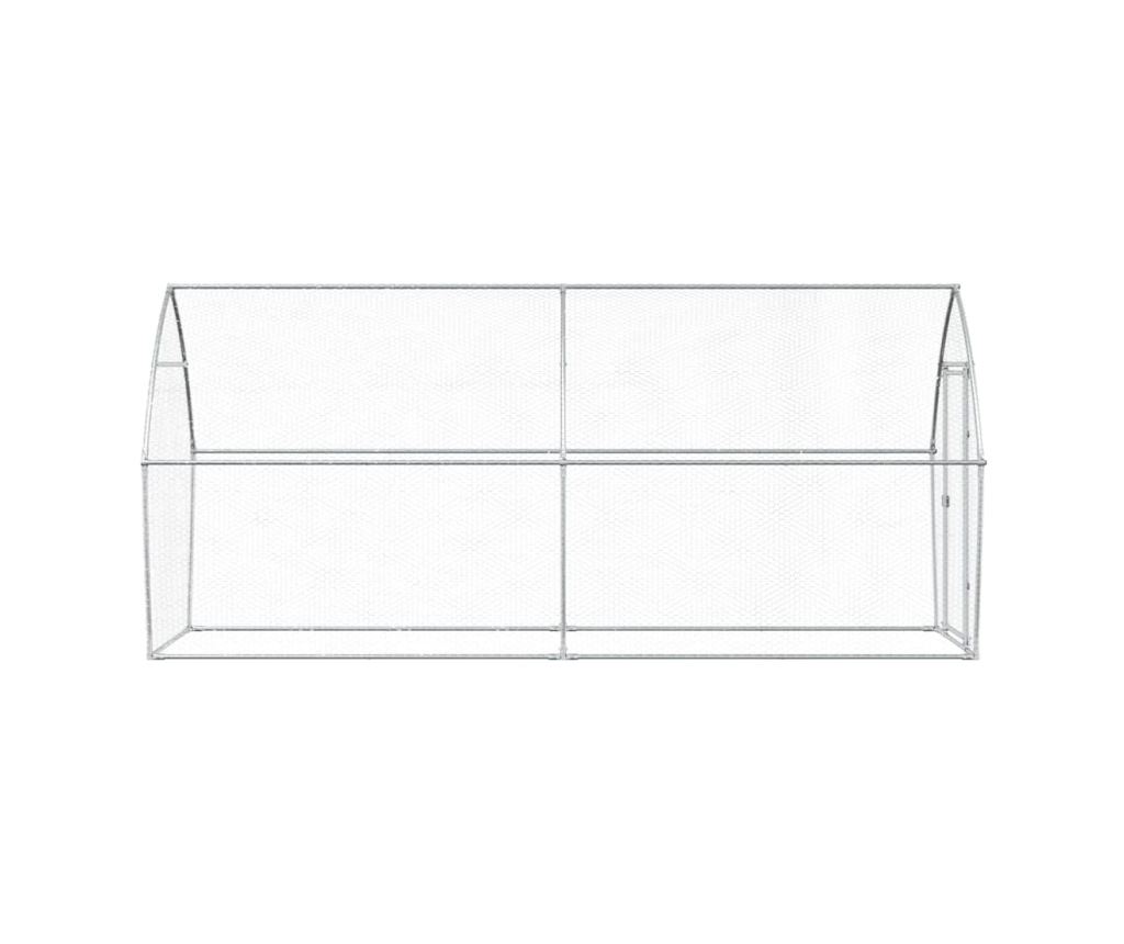 Klec pro kuřata stříbrná 400 x 105 x 182 cm pozinkovaná ocel - 5