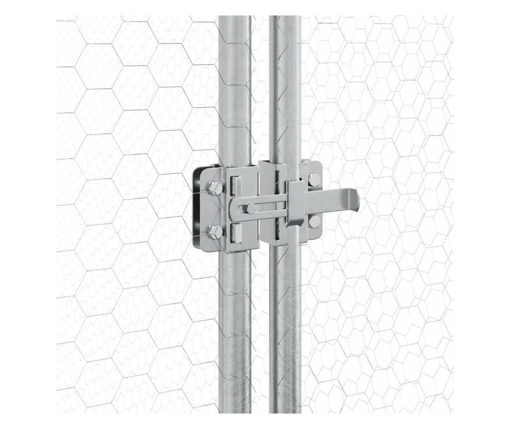 Klec pro kuřata stříbrná 400 x 105 x 182 cm pozinkovaná ocel - 8