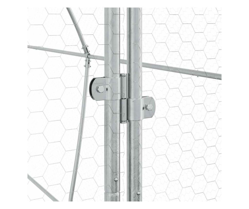 Klec pro kuřata stříbrná 400 x 105 x 182 cm pozinkovaná ocel - 9