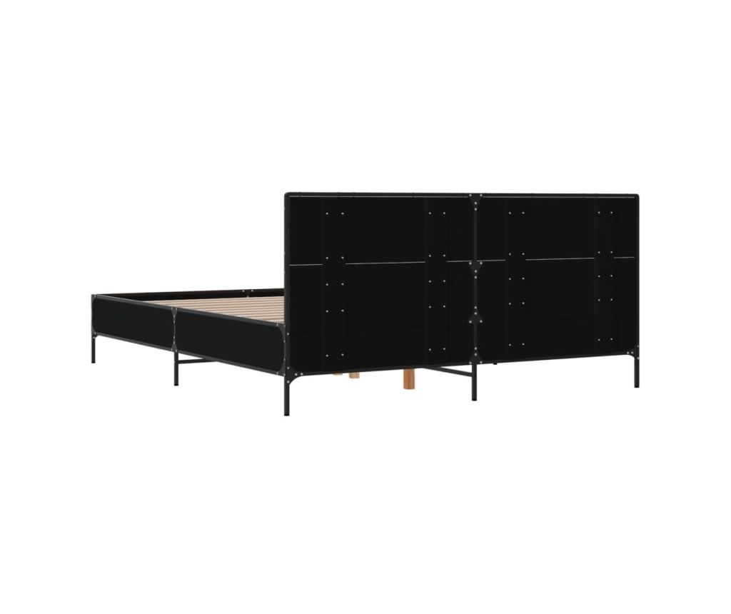 Rám postele černý 120 x 200 cm kompozitní dřevo a kov - 6