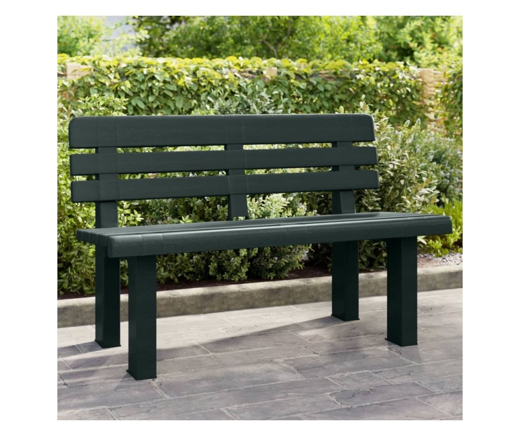Zahradní lavice zelená 110 x 52 x 71 cm polypropylen - 2