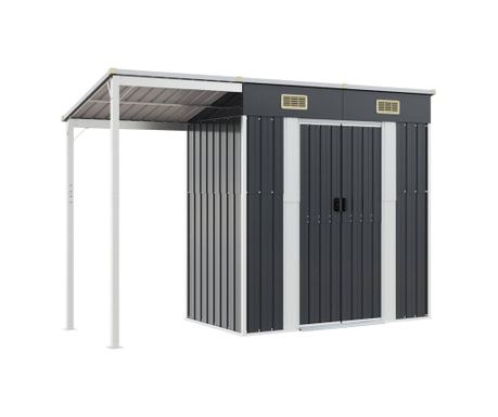 Vrtna kućica s produženim krovom antracit 277x107x181cm čelik