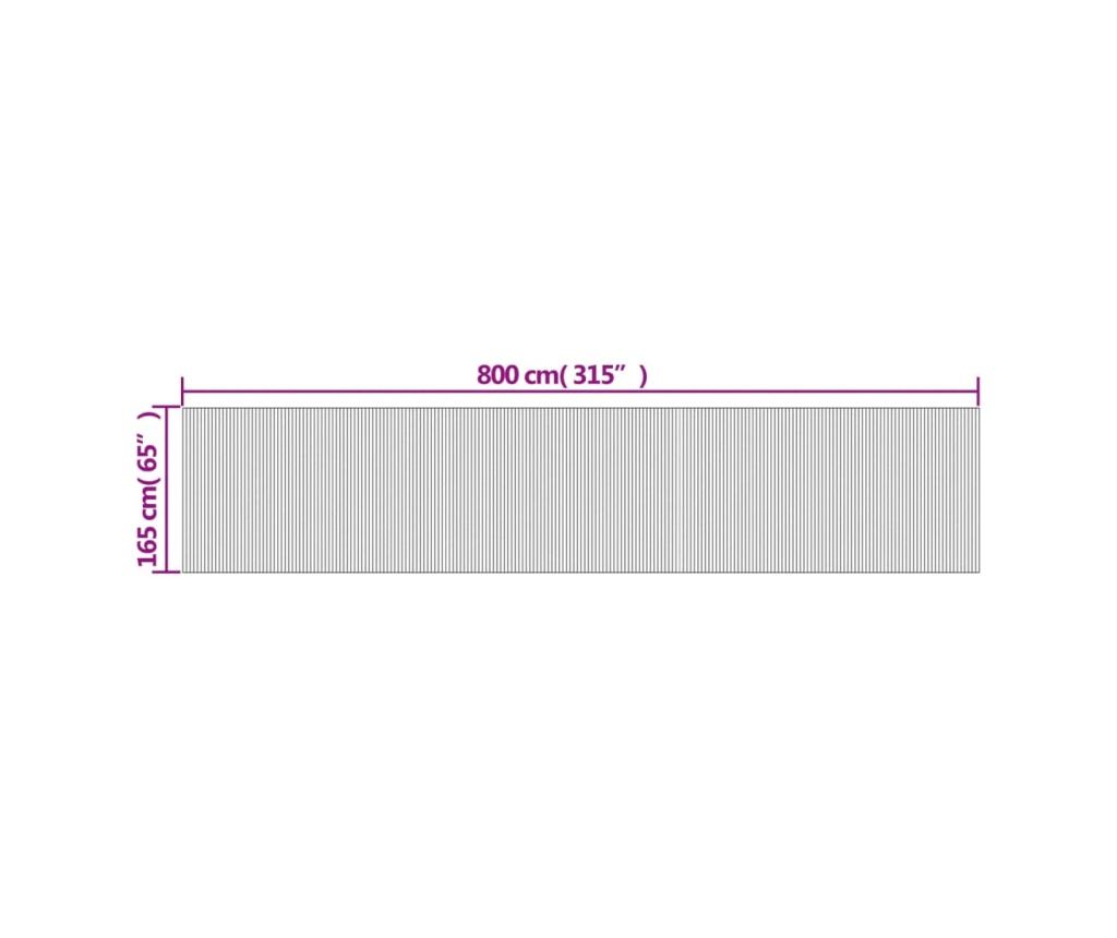 Paraván bílý šířka 800 cm výška 165 cm bambus - 9