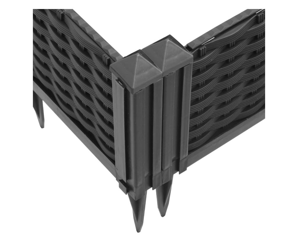 Zahradní truhlík s kolíky černý 42,5 x 42,5 x 28,5 cm PP - 8