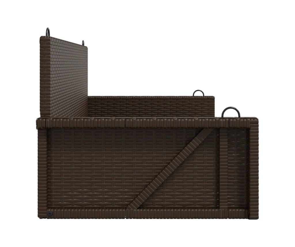 Houpací lavice hnědá 119 x 56 x 48 cm polyratan - 5