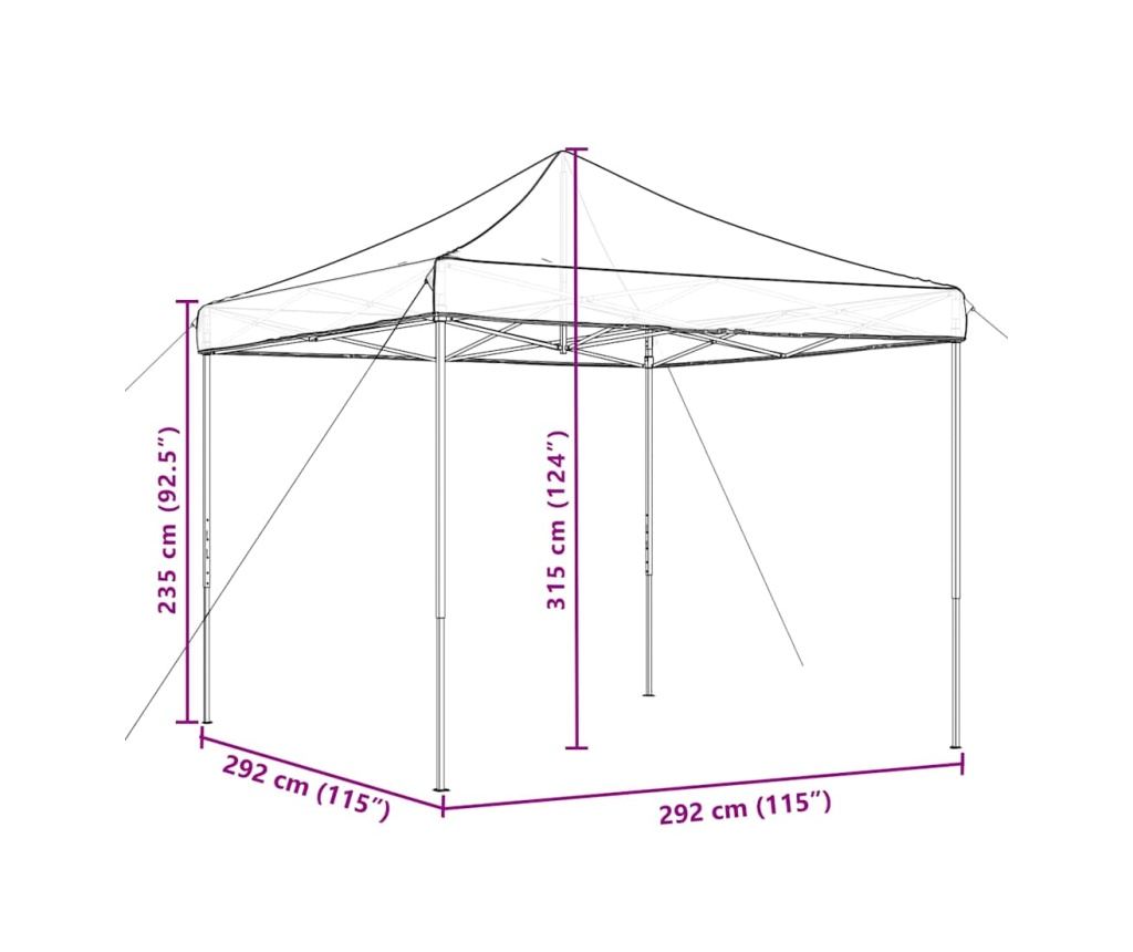 Skládací party stan pop-up terakota 292 x 292 x 315 cm - 9