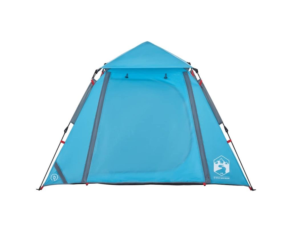 Kempingový stan kupole pro 4 osoby modrý rychloupínací - 6