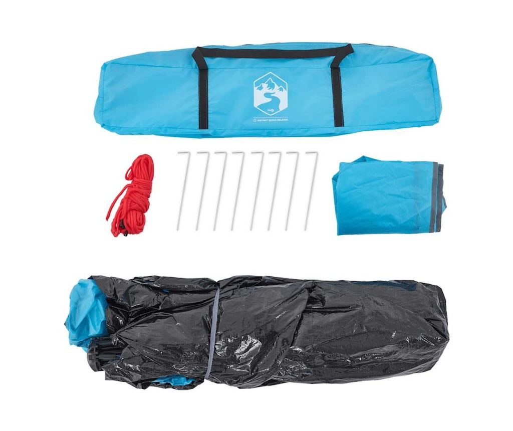 Kempingový stan kupole pro 3 osoby modrý rychloupínací - 10