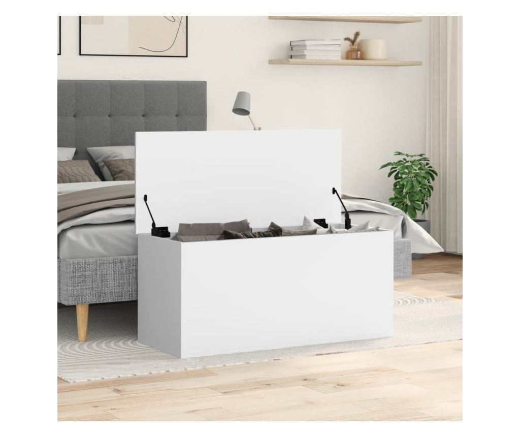 Úložný box bílý 100 x 42 x 46 cm kompozitní dřevo - 3