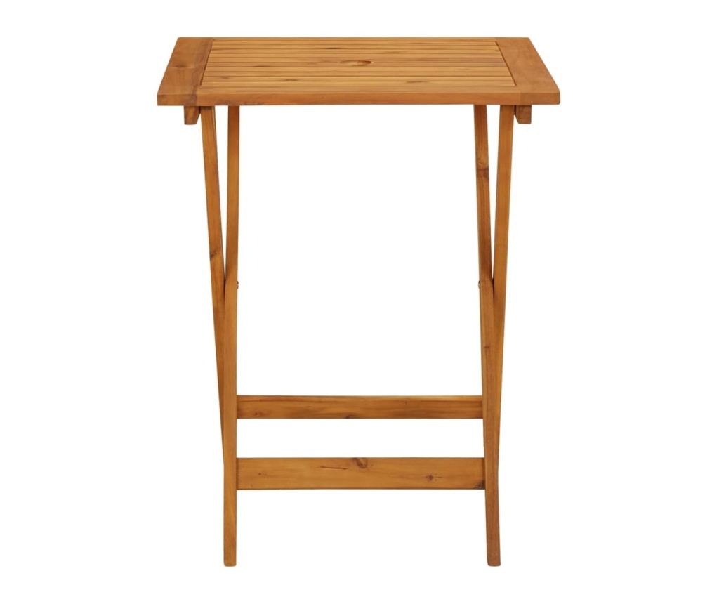 3dílný bistro set antracitový textil a masivní dřevo - 6