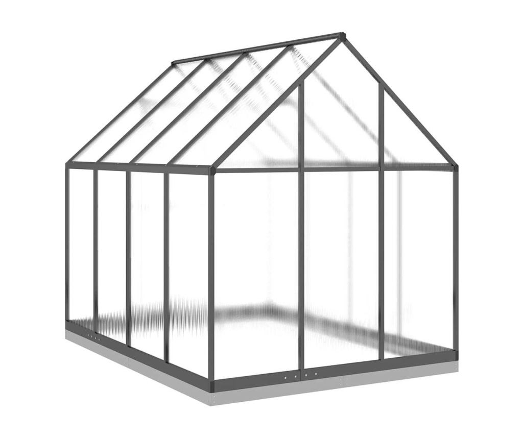 Skleník s podkladovým rámem antracitový 224x169x202 cm hliník - 5