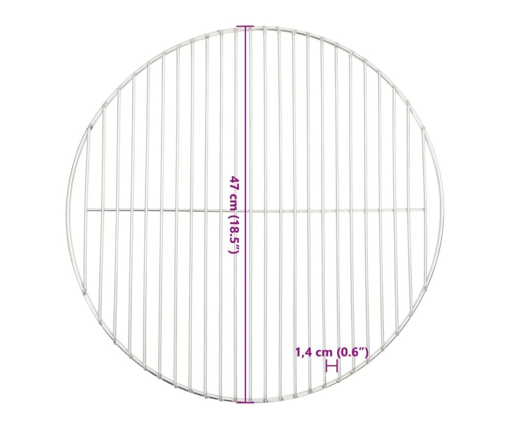 Grilovací rošt kulatý Ø 47 cm 304 nerezová ocel - 6