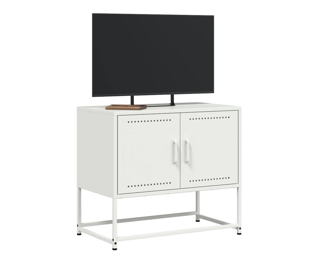 TV skříňka bílá 68,5 x 39 x 60,5 cm ocel - 4
