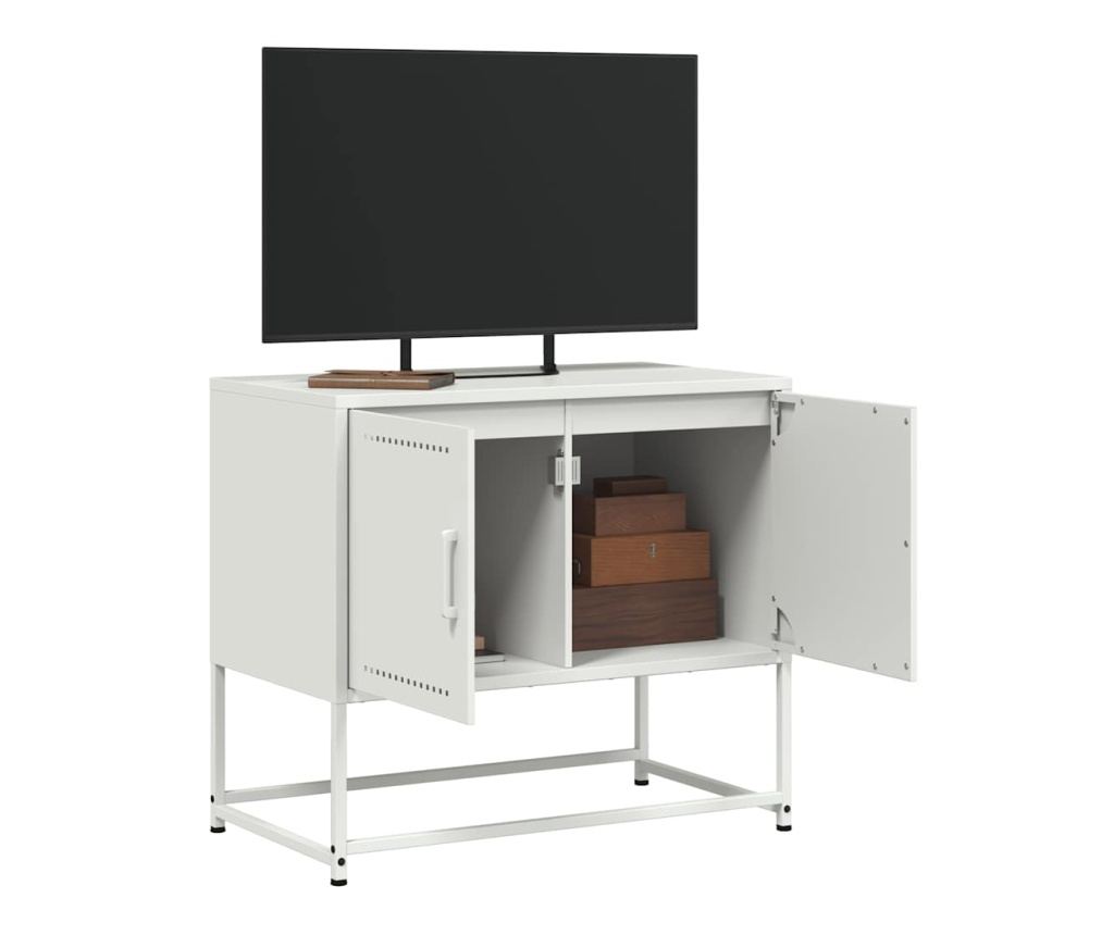 TV skříňka bílá 68,5 x 39 x 60,5 cm ocel - 5