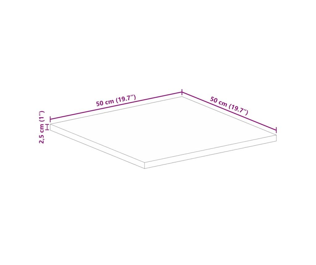 Stolní deska 50 x 50 x 2,5 cm čtvercová masivní akáciové dřevo - 9