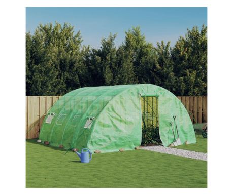 Seră cu cadru din oțel, verde, 20 m², 5x4x2,3 m