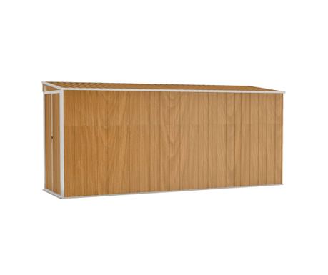 Zidna vrtna kućica smeđa 118x382x178 cm pocinčani čelik