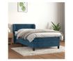 Boxspring krevet s madracem, tamnoplavi, 80x200 cm, baršun thumbnail 1