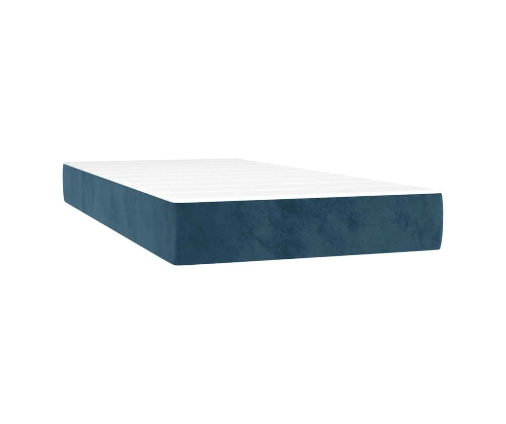 Boxspring krevet s madracem, tamnoplavi, 80x200 cm, baršun - 5