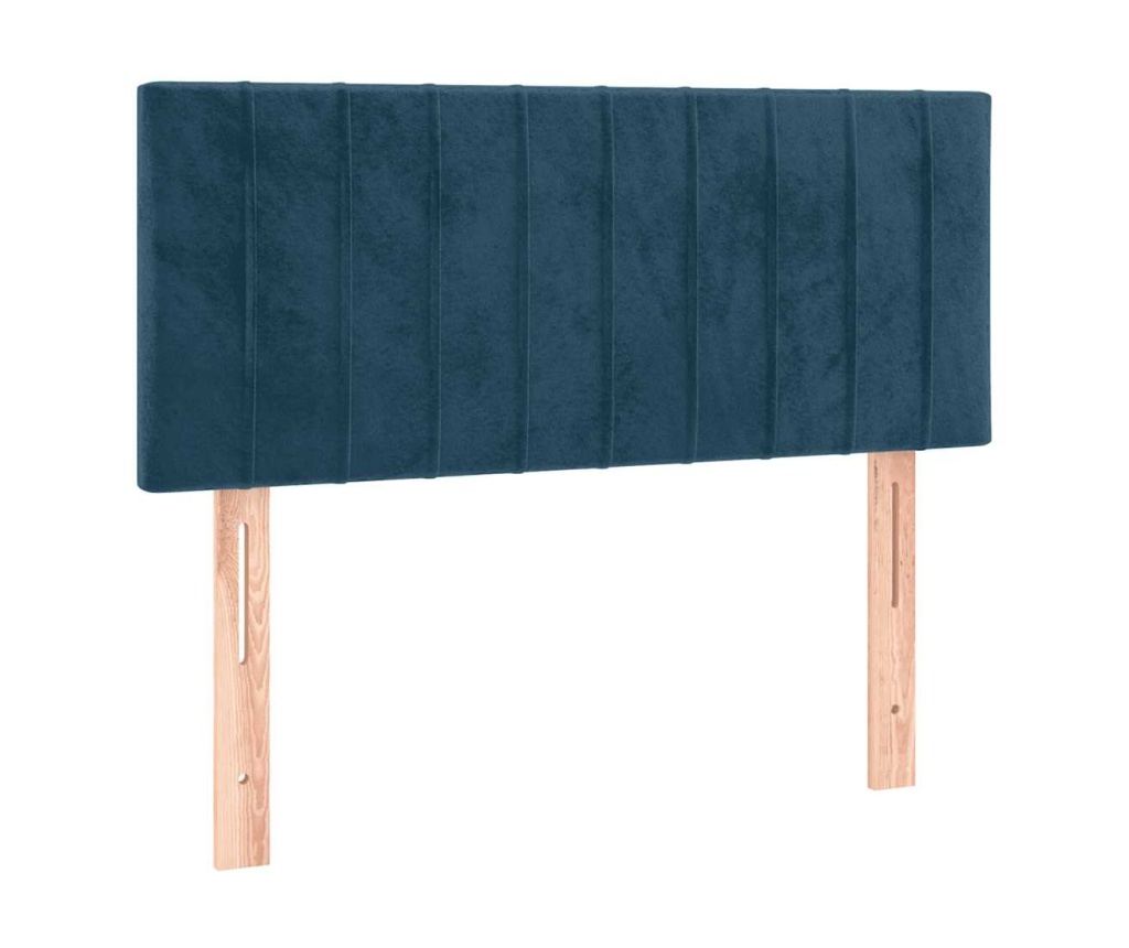 Boxspring krevet s madracem, tamnoplavi, 80x200 cm, baršun - 6