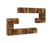 Set omarjev za TV, 10 kosov, dimni hrast, obdelano leseno thumbnail 2
