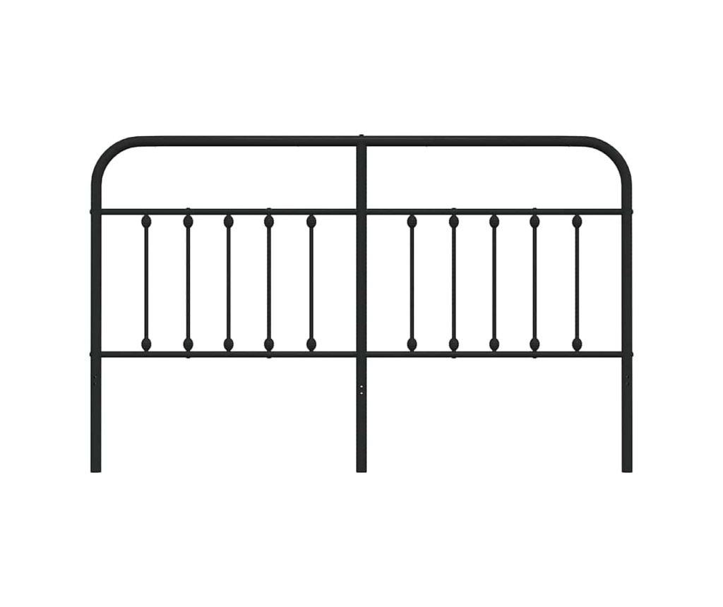 Okvir za krevet od metala, crni, 180 cm - 4