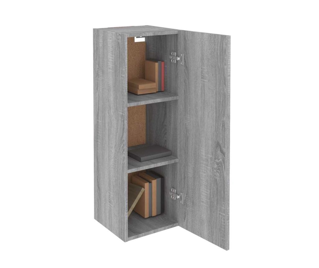 TV Ormarić, 2 kom, Sonoma siva, 30,5x30x90 cm, Konstruirano drvo - 4