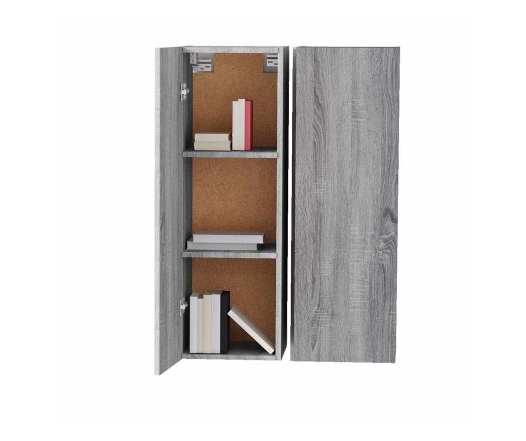 TV Ormarić, 2 kom, Sonoma siva, 30,5x30x90 cm, Konstruirano drvo - 5