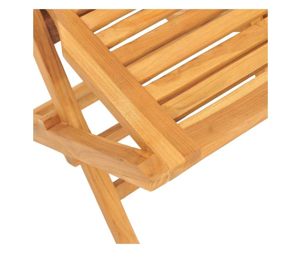 Градински комплект, масивно тиково дърво, 5 части - 5