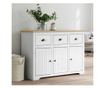 BODO Sideboard, bijela i smeđa, 115x43x79,5 cm, masivna borovina thumbnail 1